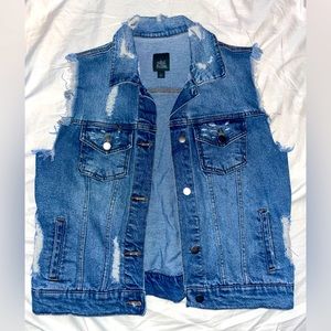 Rugged denim vest